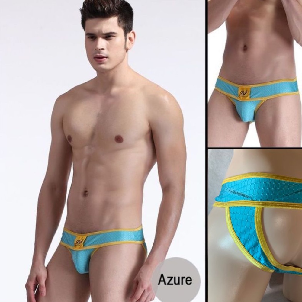 WangJiang Turquoise Yellow Jock XL runs small Pinpoint mesh